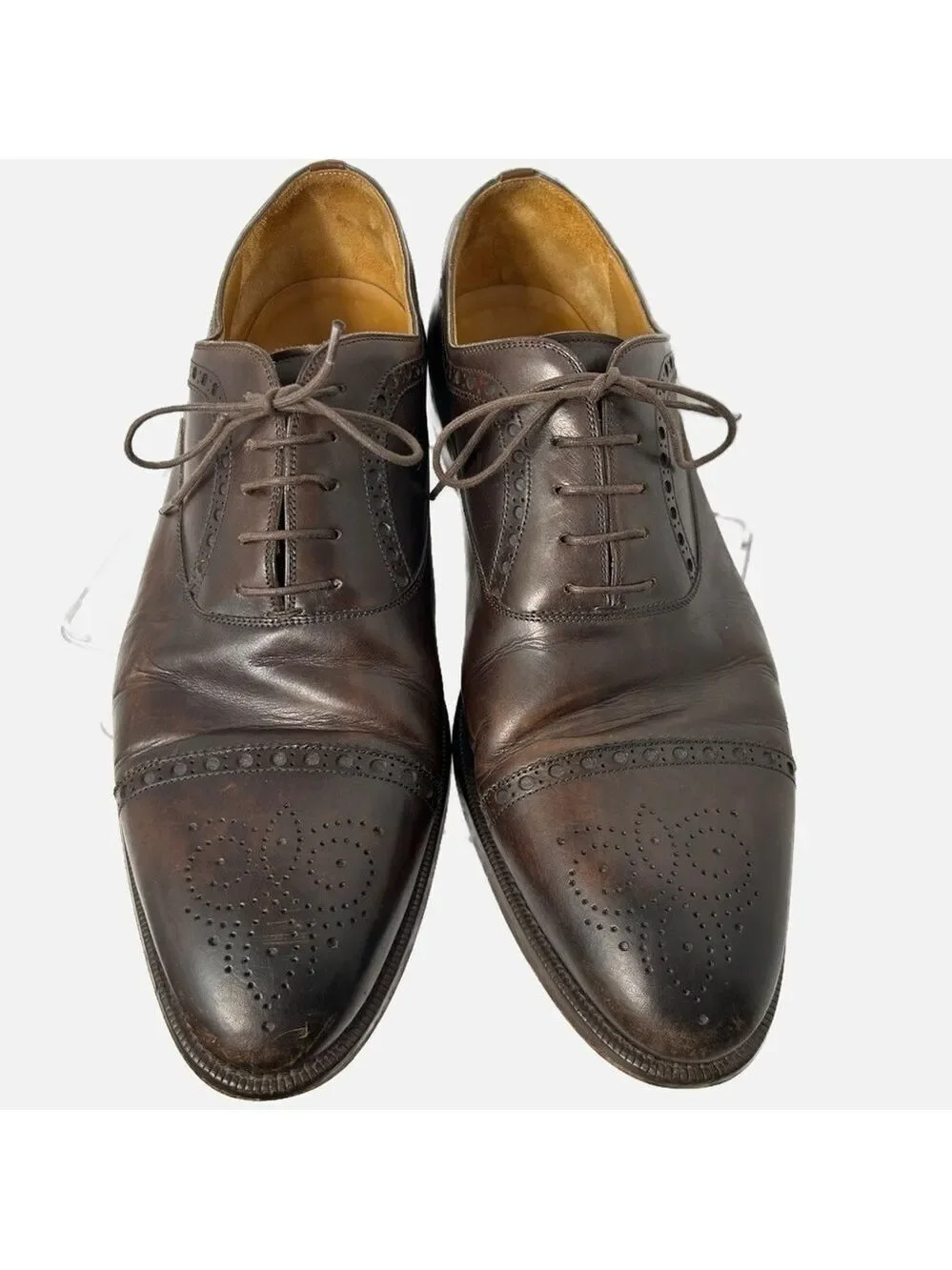 Magnanni Men’s Shoes 14M Brogue Leather Dark Brown Dress Office Business Spain